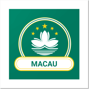 Macau Country Badge - Macau Flag Posters and Art